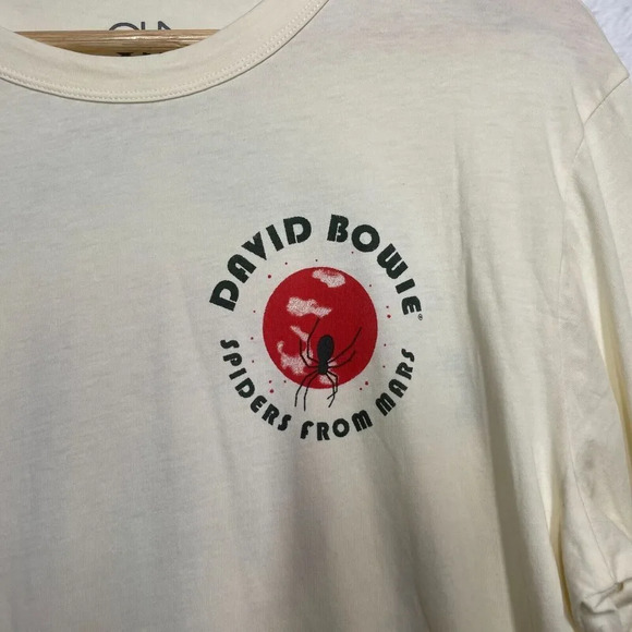 NWT Chaser Mens L David Bowie Long Sleeve T-Shirt Spiders From Mars Ivory/Cream - Picture 2 of 9